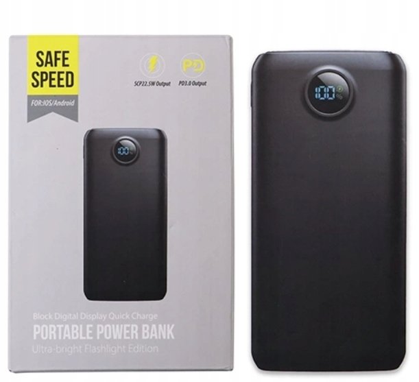 Powerbank Power Bank Quick Charge 27000 mAh 22.5W Latarka 2XUSB-A Usb-c