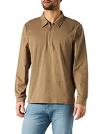 Koszulki męskie - Urban Classics Męska koszulka z długim rękawem Organic Heavy Collar, ciemnokhaki, L - miniaturka - grafika 1