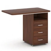 Szafki biurowe - B2B Partner Dostawny stół z kontenerem prawy, orzech CF-LD05, right - miniaturka - grafika 1