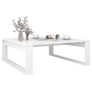 Lumarko Stolik kawowy, biały, 100x100x35 cm, materiał drewnopochodny - Ławy i stoliki kawowe - miniaturka - grafika 5