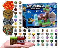Klocki - KLOCKI MAGNETYCZNE MINECRAFT My World KLOCKI SZEŚCIANY 50el + 2 Figurki - miniaturka - grafika 1