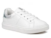 Buty dla dziewczynek - Sportowe buty dziecięce dziewczęce sznurowane białe Wojtyłko 5A24395B-31 - miniaturka - grafika 1