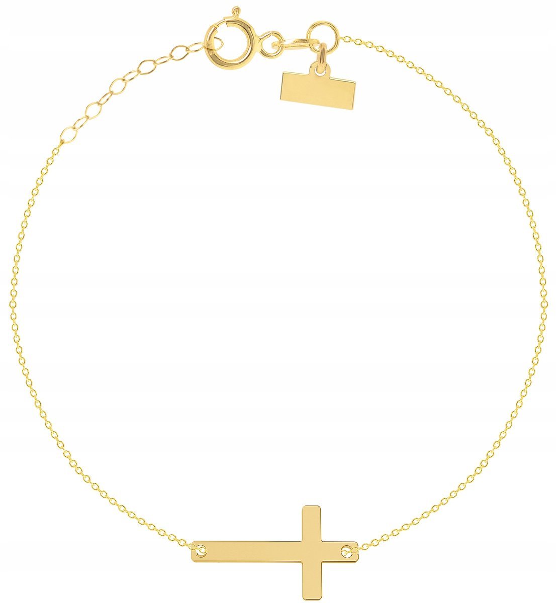 ZŁOTA BRANSOLETKA KRZYŻYK KRZYŻ 333 GRAWER