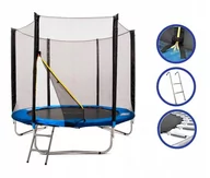 Trampoliny - TRAMPOLINA 435CM 14FT BLUE SIATKA+DRABINKA F-STAR - miniaturka - grafika 1