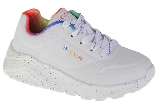 Buty dla dziewczynek - Skechers Uno Lite Rainbow Speckle 310456L-WMLT dziewczęce sneakersy białe - grafika 1