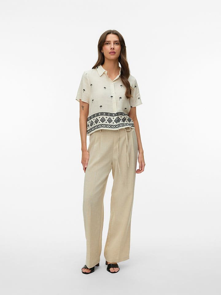 Vero Moda Bluzka w kolorze kremowo-czarnym