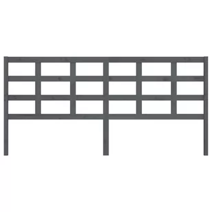 Lumarko Wezgłowie łóżka, szare, 205,5x4x100 cm, lite drewno sosnowe - Inne meble do sypialni - miniaturka - grafika 4