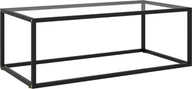 Ławy i stoliki kawowe - The Living Store Stolik kawowy czarny ze szkłem hartowanym 100x50x35 cm - miniaturka - grafika 1