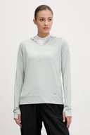 Bluzy damskie - Helly Hansen bluza sportowa Shine Solen kolor turkusowy z kapturem gładka 49576 - miniaturka - grafika 1