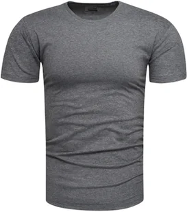 Koszulka męska t-shirt gładki grafitowy Recea - Koszulki męskie - miniaturka - grafika 1