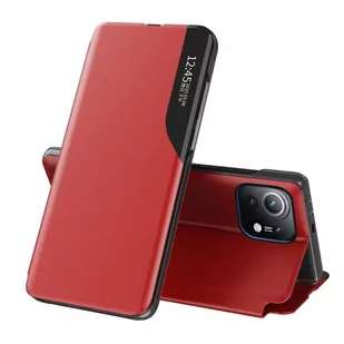 Eco Hurtel Leather View Case elegancki futerał etui z klapką i funkcją podstawki Xiaomi Mi 11 czerwony - Etui i futerały do telefonów - miniaturka - grafika 1