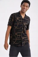 Koszule męskie - Defacto Koszula Z Krótkim Rękawem Wzorzysta L 0Z0C2_A* T1A - miniaturka - grafika 1