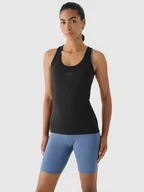 Koszulki sportowe damskie - 4F Top slim treningowy damski - czarny XS - miniaturka - grafika 1