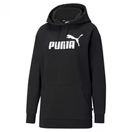 Bluzy damskie - PUMA Damska bluza z kapturem Ess Elongated Logo Fl Sweat - miniaturka - grafika 1