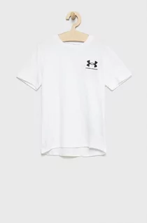 Koszulki dla chłopców - Under Armour t-shirt dziecięcy 1363280 kolor biały - grafika 1
