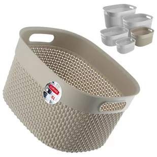 Koszyk prostokątny 6L Curver Filo Recycled, beżowy - Pojemniki biurowe - miniaturka - grafika 1