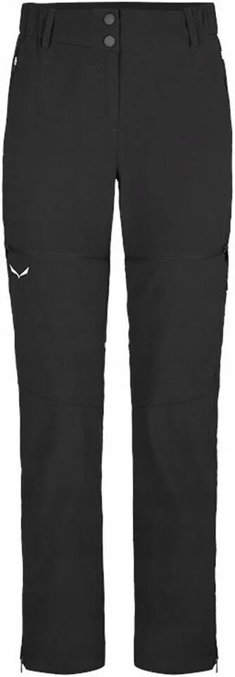 SALEWA CZARNE SPODNIE CASUAL PROSTE Z ZASZEWKAMI I ZAMKAMI 34 2GA