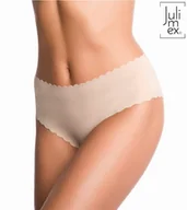 Komplety bielizny - Figi damskie bezszwowe z wysokim stanem SHELLIE MAXI Julimex beżowe  XL - miniaturka - grafika 1