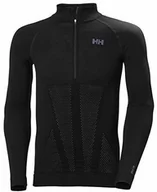 Bluzy męskie - Helly Hansen Helly-Hansen Męska bluza z kapturem H1 Pro Lifa Seamless 1/2 Zip czarny czarny S 49335 - miniaturka - grafika 1