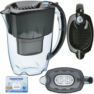Dzbanek do filtrowania wody Aquaphor Amethyst 2,8l Czarny + Filtr Maxfor - Dzbanki filtrujące - miniaturka - grafika 1