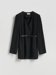 Reserved - Sukienka z wiskozą i lnem - czarny - Sukienki - miniaturka - grafika 1