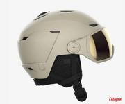 Kaski narciarskie - Kask narciarski Salomon ICON LT VISOR SIGMA BEIGE 2022/2023 - miniaturka - grafika 1