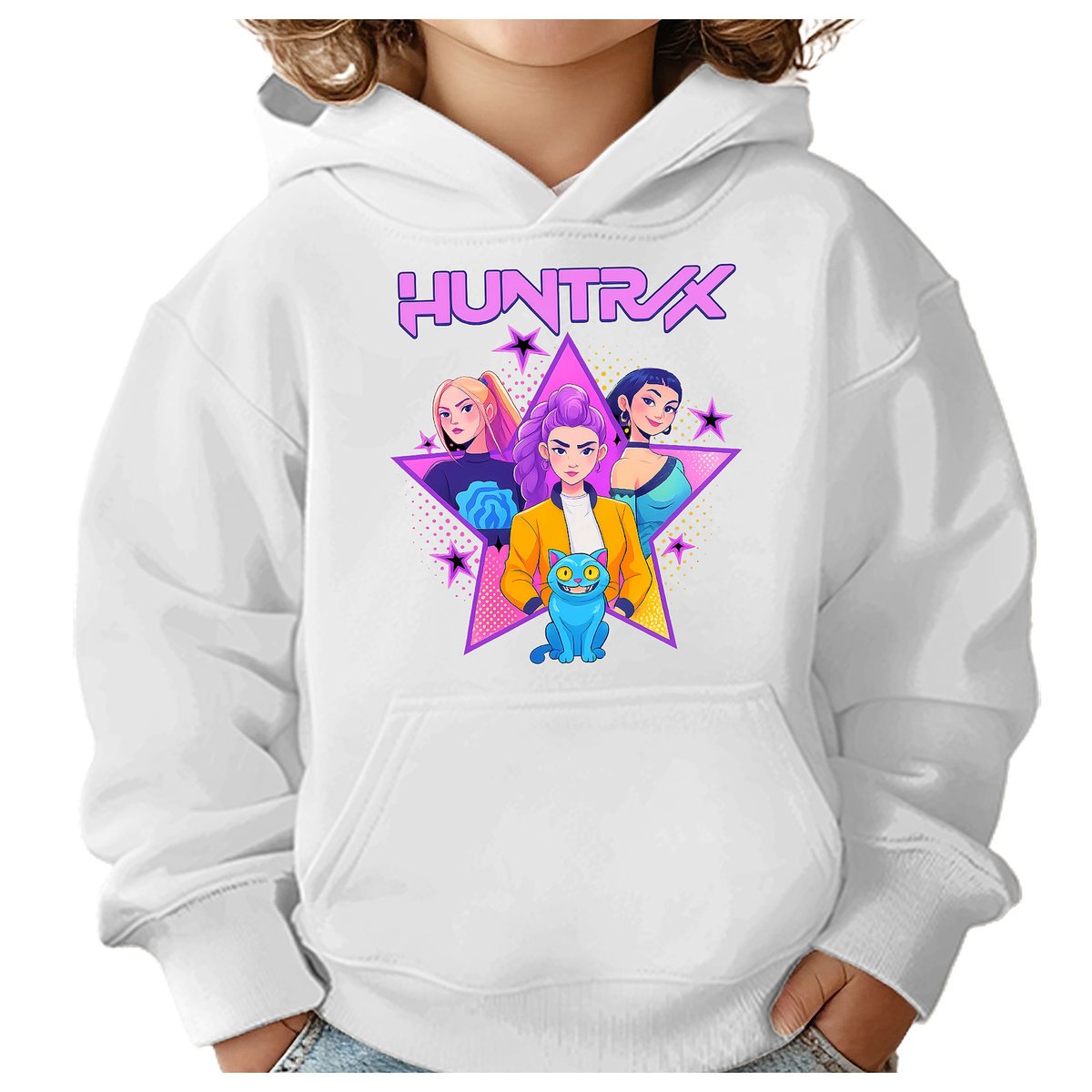BLUZA DZIECIĘCA KPOP DEMON HUNTERS HUNTRIX 104 Z KAPTUREM BAWEŁNIANA