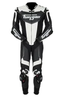 Odzież motocyklowa - Kombinezon Motocyklowy Skórzany Furygan Overtake Czarny/Złamany Biały54 - miniaturka - grafika 1