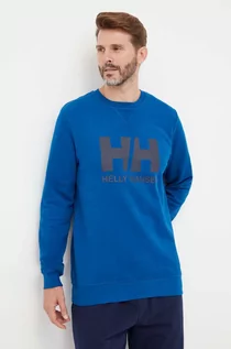 Bluzy męskie - Helly Hansen bluza bawełniana męska kolor niebieski z nadrukiem 34000-597 - grafika 1