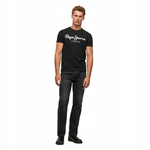 PEPE JEANS KOSZULKA MĘSKA T-SHIRT ORIGINAL STRETCH N FUTURE CZARNA r.L - Koszulki męskie - miniaturka - grafika 1