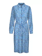 Sukienki - VERO MODA Vmnya Catch Ls Calf Shirt Dress WVN sukienka damska, Little Boy Blue/Aop: nuna, XL - miniaturka - grafika 1