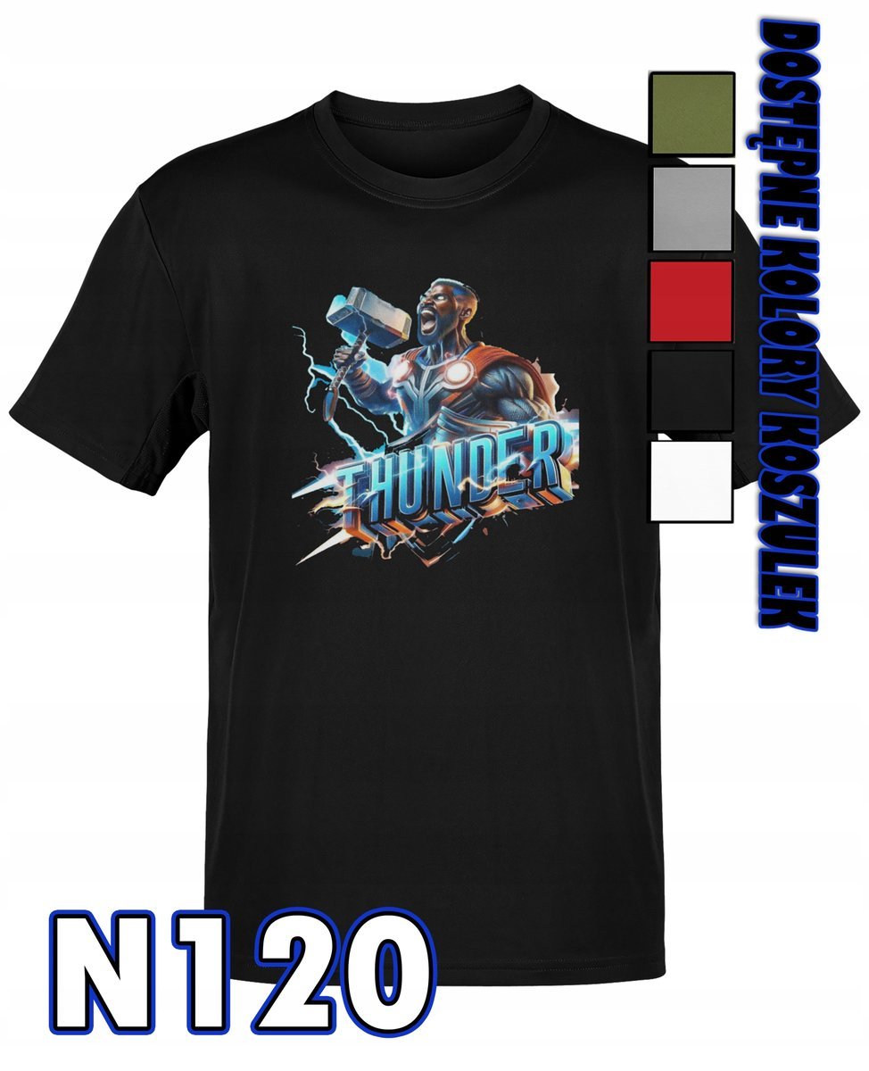KOSZULKA MĘSKA Z NADRUKIEM PREZENT NBA KOSZYKÓWKA THUNDER OKC WZORY - M