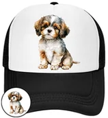 Czapki i chusty sportowe męskie - CZAPKA Z DASZKIEM PSY PIES PIESKI DLA DZIECI SIATKA CZARNA BEJSBOLÓWKA - miniaturka - grafika 1