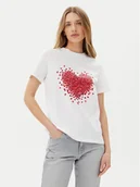 Koszulki i topy damskie - Pieces T-Shirt Maria 17155082 Biały Relaxed Fit - miniaturka - grafika 1
