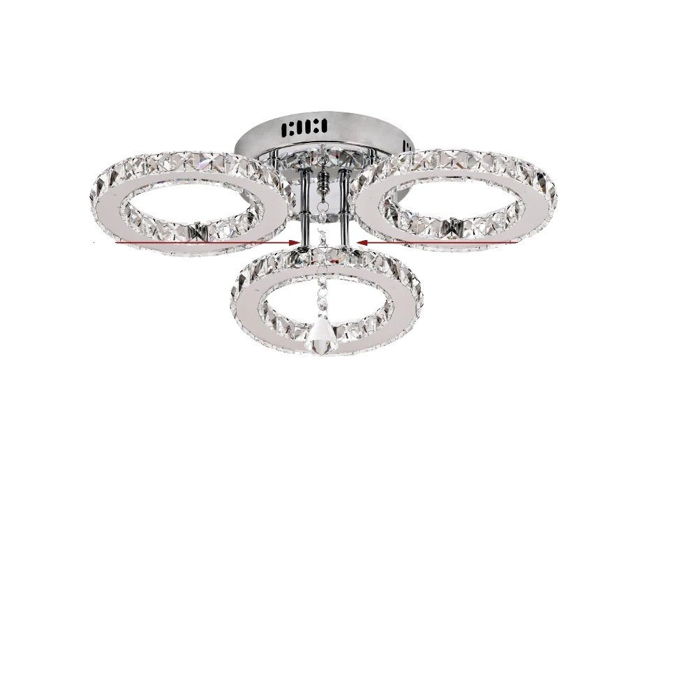 Nowoczesna kryształowa lampa sufitowa LED, 2600lm, chromowane wykończenie, 16 5x95cali