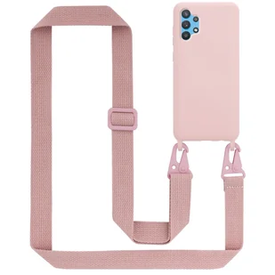 Łańcuszek Etui Do Samsung Galaxy A32 5G Pokrowiec w LIQUID RÓŻOWY Silicone TPU Obudowa Ochronny Cadorabo - Etui i futerały do telefonów - miniaturka - grafika 1