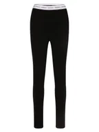 Legginsy - GUESS Legginsy Kobiety Bawełna czarny jednolity, XS - miniaturka - grafika 1