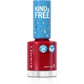 Lakiery do paznokci - Rimmel London London KIND&FREE wegański lakier do paznokci nr 156 Poppy Pop Red 8.0 ml - miniaturka - grafika 1
