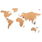 Dekoracje domu - Atmosphera Mapa świata na ścianę do zaznaczania miejsc 102 x50 cm korkowa 169357 - miniaturka - grafika 1