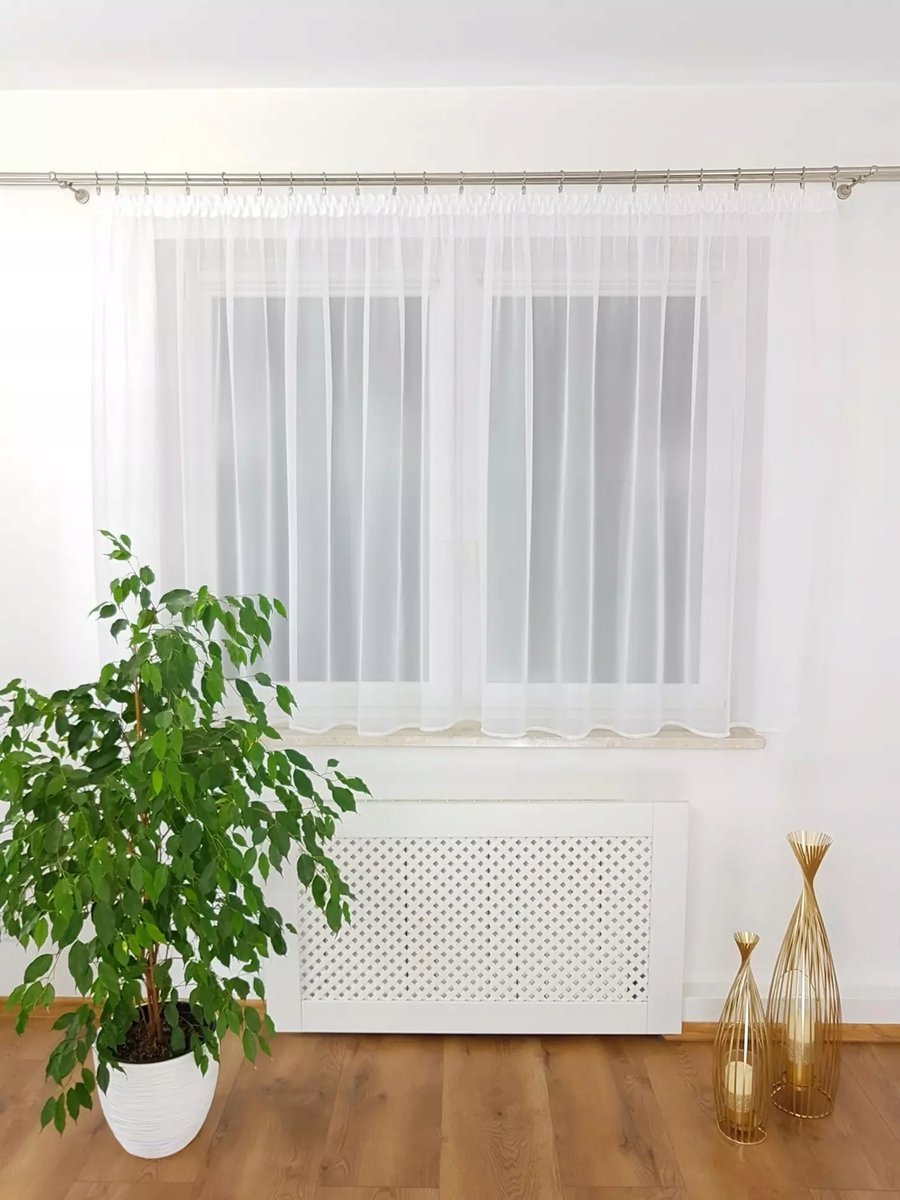 KLASYCZNA FIRANA GOTOWA Z WOALU DELIKATNE FIRANKI DO KUCHNI 400X150CM