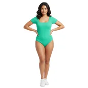 Odzież ciążowa - Damskie Body Modelujące Krótki Rękaw Basic Treningowe Zielone Miętowe M - miniaturka - grafika 1