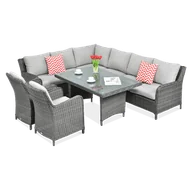 Meble ogrodowe - Narożnik z technorattanu MARYLAND Dark Grey - miniaturka - grafika 1