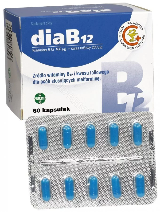 Galena FSP DiaB12 witamina B12 100g i kwas foliowy 200g 60 kapsułek 8999102