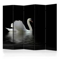 Parawany - Parawan 5-częściowy - łabędź (czarno-biały) II [Room Dividers] (rozmiar 225x172) - miniaturka - grafika 1