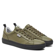 Sneakersy męskie - Sneakersy HUGO Morrie 50536981 10266734 01 Khaki - miniaturka - grafika 1