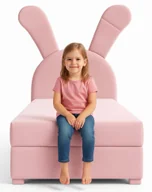 Łóżka dla dzieci i młodzieży - Różowe dziecięce łóżko kontynentalne 100x200 cm M9-S83 - miniaturka - grafika 1