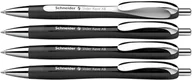 Długopisy - Schneider 132584 Slider Rave XB długopis (limitowana edycja specjalna, 3 x czarny, 1 x biały, Made in Germany), 4 sztuki, kolor wkładu: niebieski - miniaturka - grafika 1