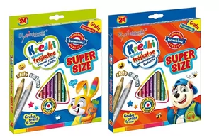 Kredki Trójkątne Super Size 24 Kol. Majewski - Kredki, ołówki, pastele i pisaki - miniaturka - grafika 1