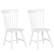Krzesła - Lumarko Zestaw 2 Krzeseł Do Jadalni Drewniany Biały Burges - miniaturka - grafika 1