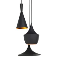 Lampy sufitowe - Beliani Lampa wisząca Lampa wisząca 3 klosze metalowa czarna CARSON 43308 - miniaturka - grafika 1
